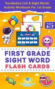 First Grade Sight Word Flash Cards: Vocabulary List & Sight Words Activity Workbook For 1st Grade (Elementary Books for Kids)
